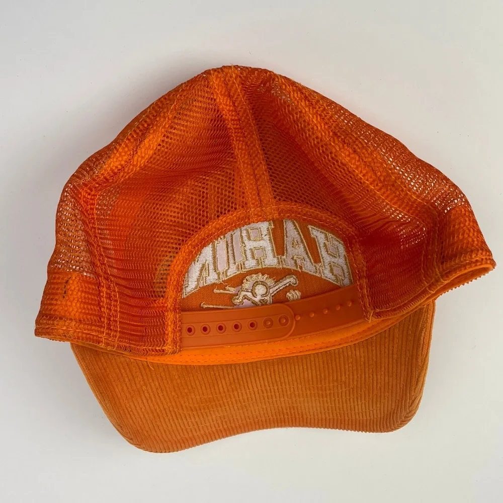 Keith Haring Mad Engine Corduroy Trucker Hat Skateboarding Orange Snapback Cap